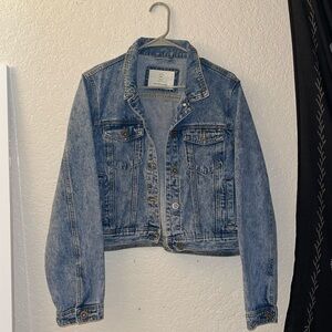 Blue denim cropped jacket